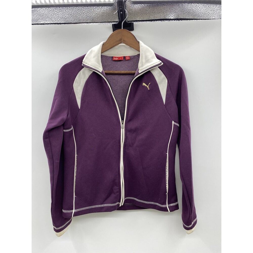 Puma Sweater Womens Small Purple White Lightweight Outdoors Full Zip Ladies